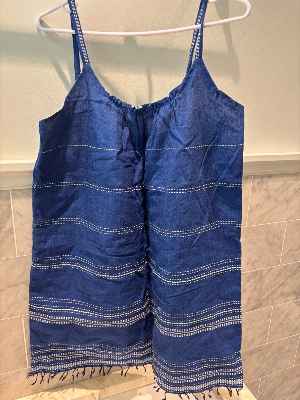 Lemlem Navy Blue Striped Sundress